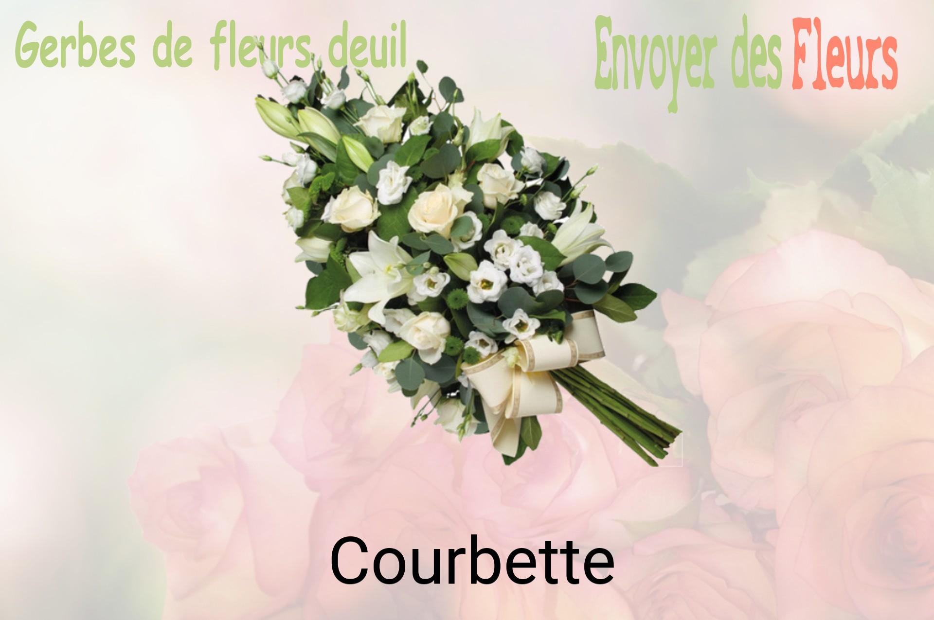 Gerbe de fleurs de deuil livrée à Courbette